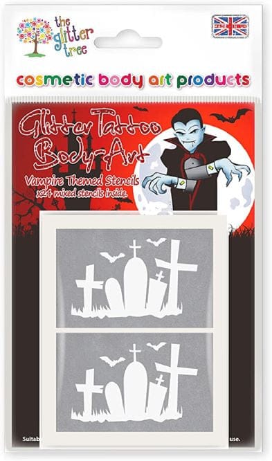 Vampire themed glitter tattoo stencils.