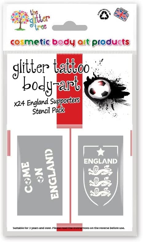 England Football Supporters Glitter Tattoo Stencils